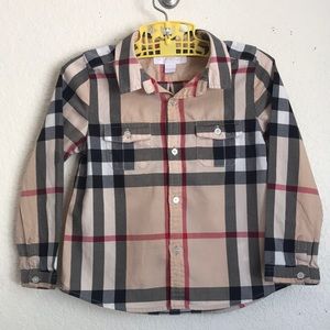 Plaid Kids Shirt - Beige, Black, Red